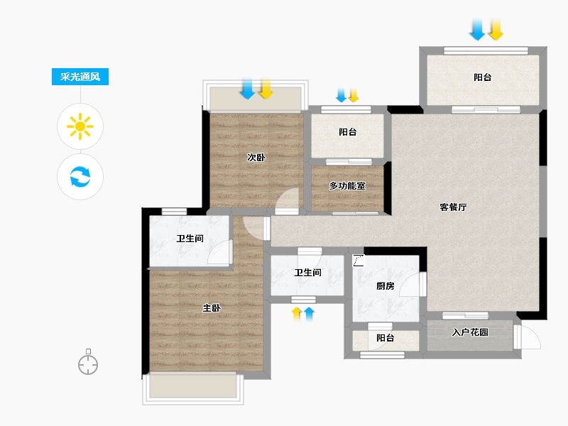 四川省-成都市-棠湖泊林城南郡​-87.21-户型库-采光通风