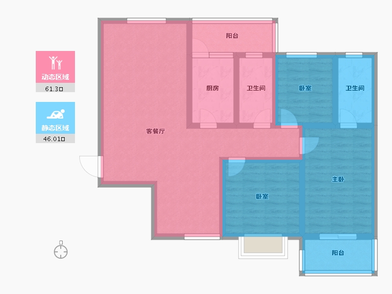 河南省-洛阳市-路通花园-94.40-户型库-动静分区