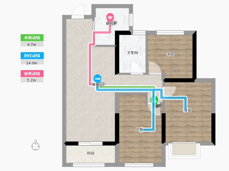 浙江省-嘉兴市-吉翔悦秀-66.11-户型库-动静线