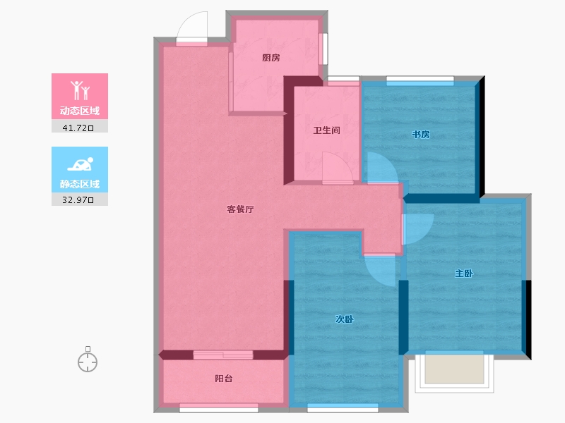 浙江省-嘉兴市-吉翔悦秀-66.11-户型库-动静分区