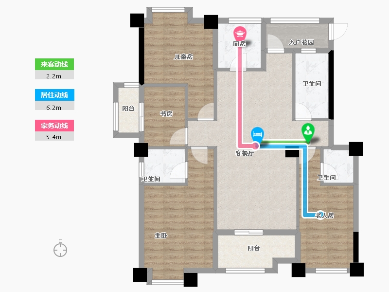 福建省-宁德市-龙芝富春茶城-104.80-户型库-动静线