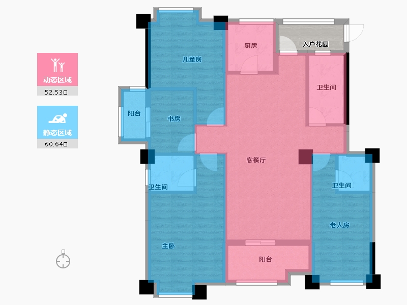 福建省-宁德市-龙芝富春茶城-104.80-户型库-动静分区