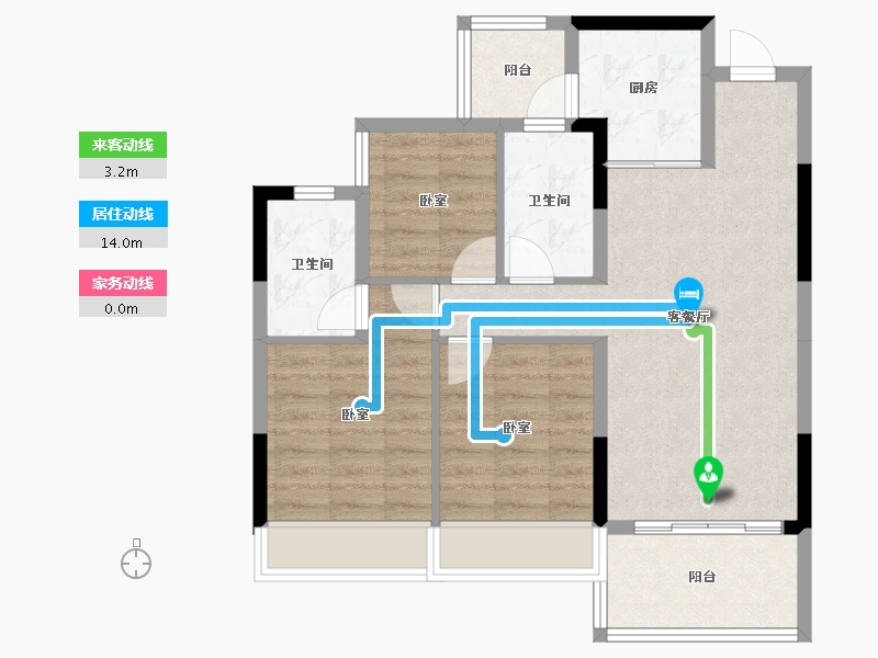 四川省-泸州市-敏捷江城源著-72.90-户型库-动静线