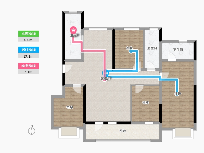 山西省-太原市-中国铁建·青秀嘉苑-116.76-户型库-动静线