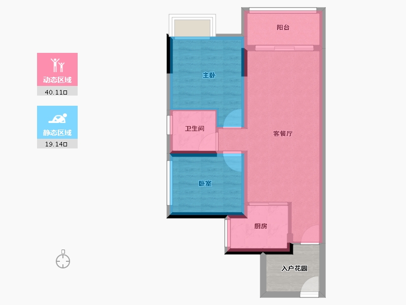 广东省-广州市-华海西福蓝湾-56.80-户型库-动静分区