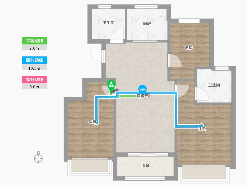 浙江省-湖州市-滨江棕榈十里春晓-72.72-户型库-动静线