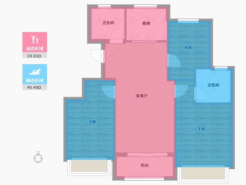 浙江省-湖州市-滨江棕榈十里春晓-72.72-户型库-动静分区