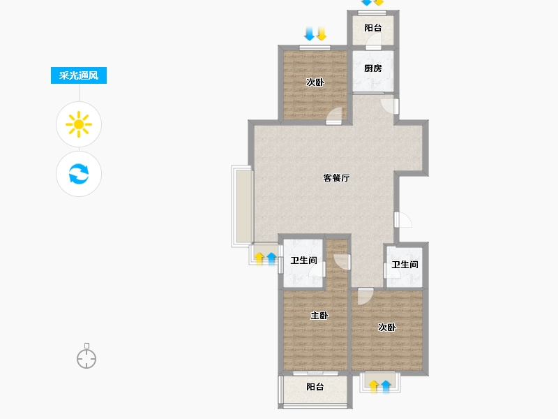 北京-北京市-京投发展·檀谷-108.00-户型库-采光通风