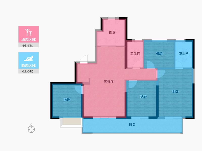 浙江省-宁波市-绿城·通山未来社区-104.45-户型库-动静分区