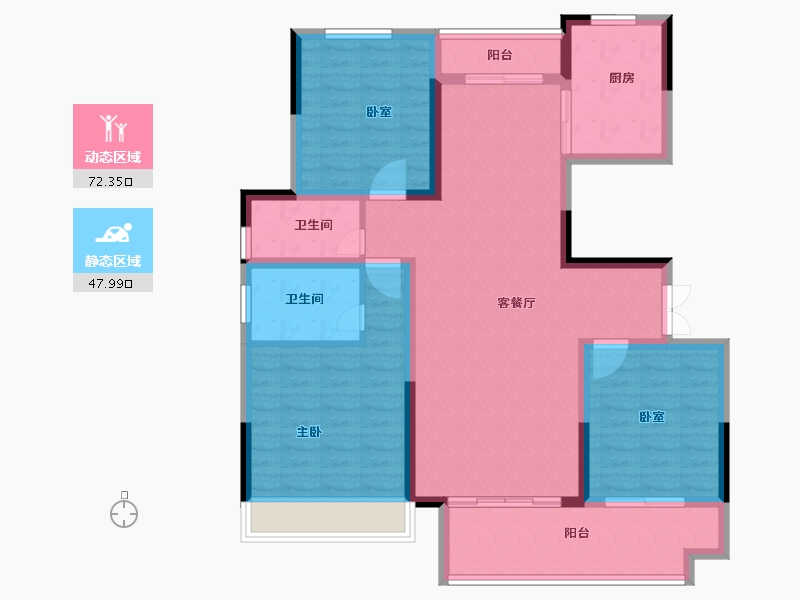 河南省-商丘市-虞城建业湖山境-107.95-户型库-动静分区