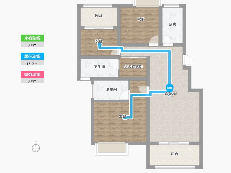 四川省-南充市-泰和盛世豪庭-87.64-户型库-动静线