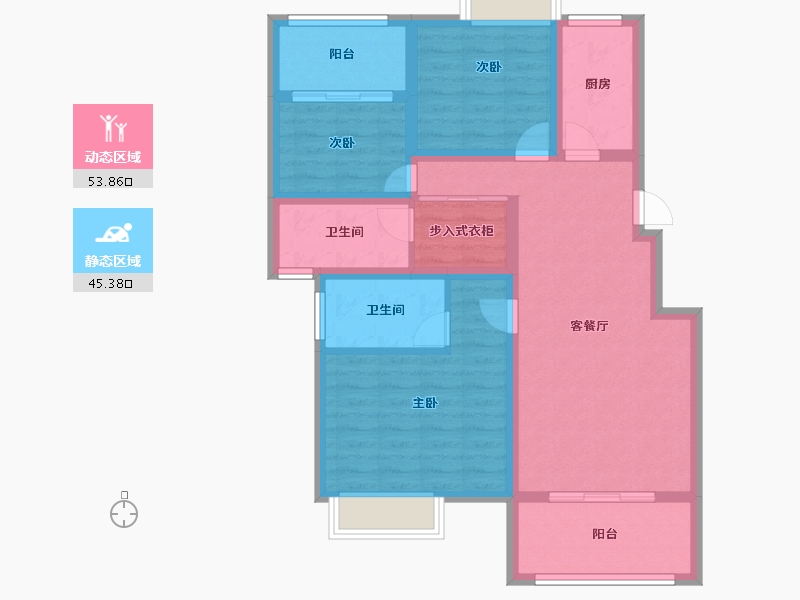 四川省-南充市-泰和盛世豪庭-87.64-户型库-动静分区