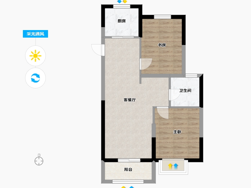 浙江省-嘉兴市-吉翔悦秀-59.01-户型库-采光通风