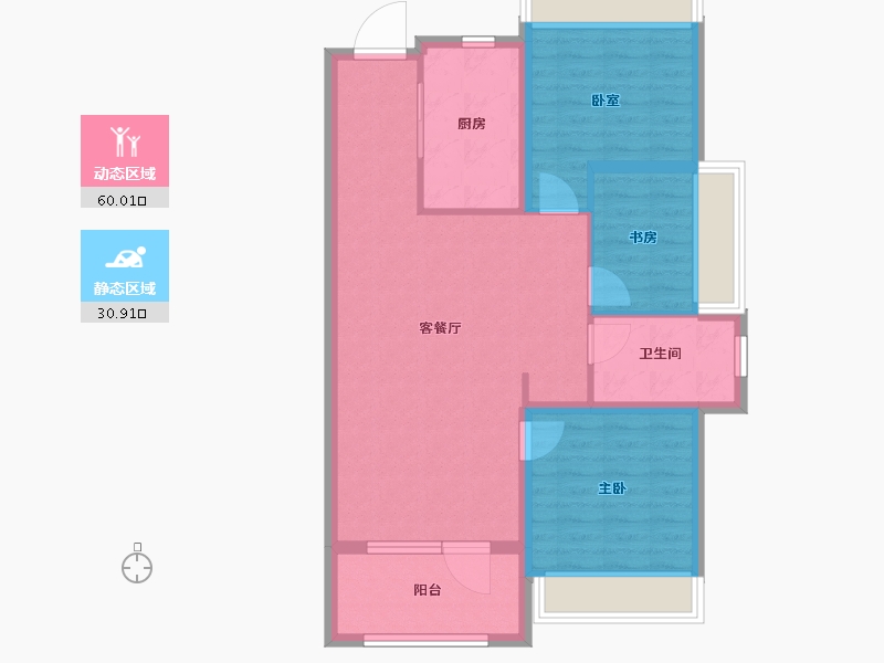 辽宁省-沈阳市-旭辉·公元-81.60-户型库-动静分区