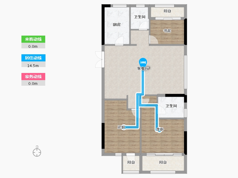 浙江省-宁波市-珑山樾花苑-101.41-户型库-动静线