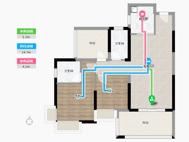 广东省-汕尾市-振业时代花园-65.00-户型库-动静线