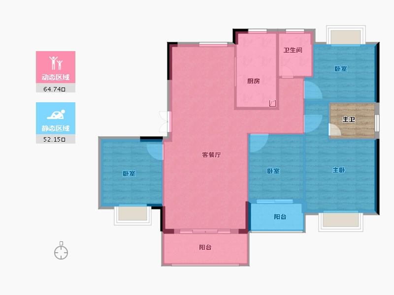 福建省-三明市-金古明珠三期-111.53-户型库-动静分区