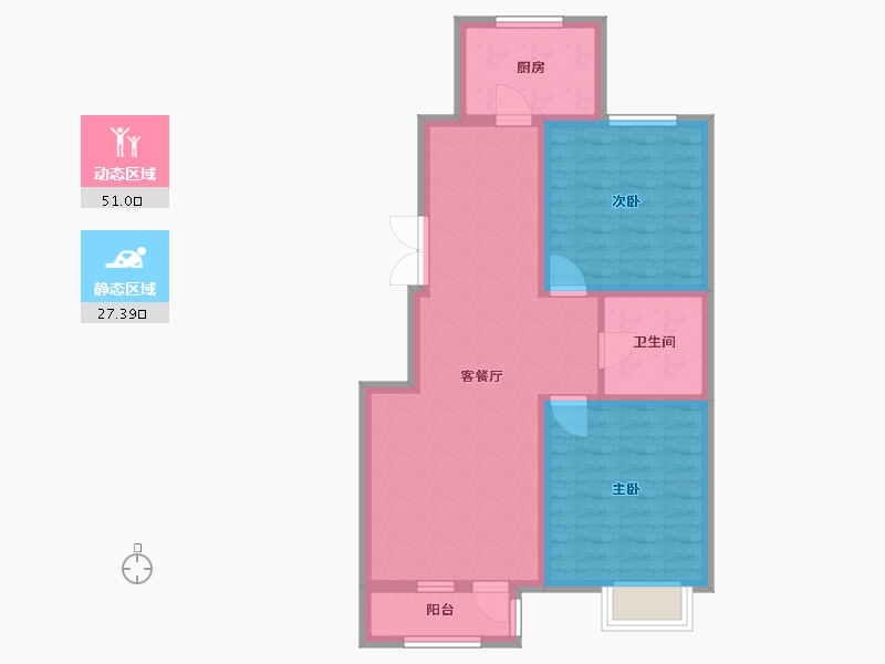 天津-天津市-天房·泊玺苑-69.59-户型库-动静分区