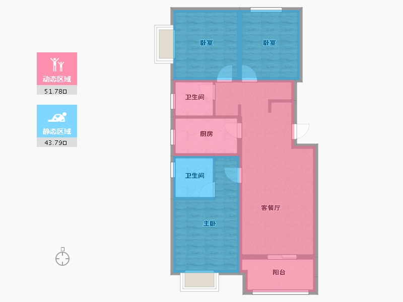 山西省-太原市-山投·青运城-84.73-户型库-动静分区