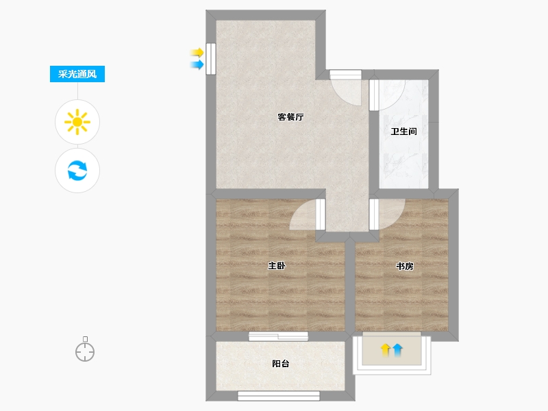 山东省-威海市-东方夏威夷嘉盛苑小区-41.75-户型库-采光通风