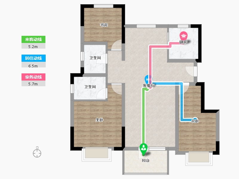 山西省-太原市-龙投·远洋·晋春秋-90.95-户型库-动静线