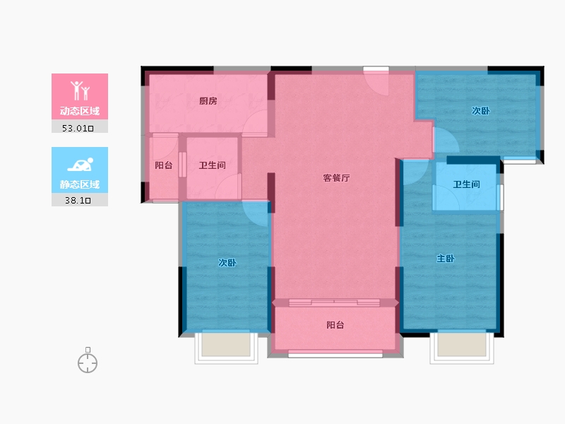 湖南省-常德市-宏泰·玖州府-81.52-户型库-动静分区