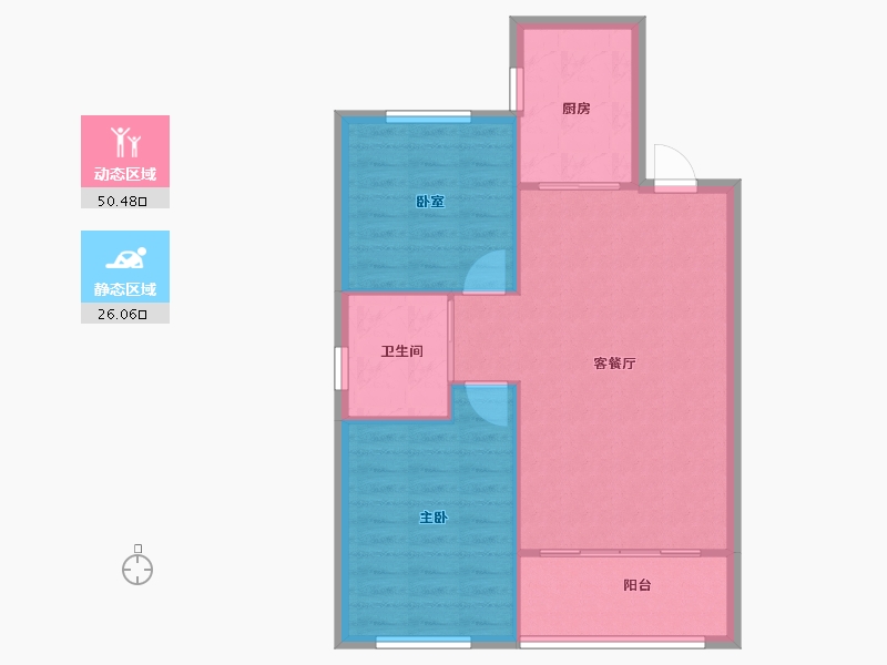 河北省-廊坊市-水岸香园-70.39-户型库-动静分区