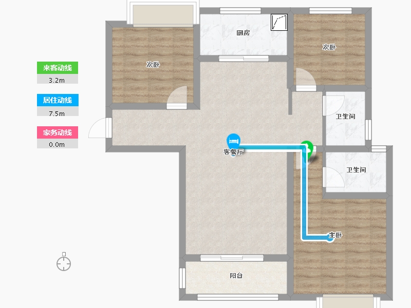 陕西省-宝鸡市-育才壹號公园-92.50-户型库-动静线