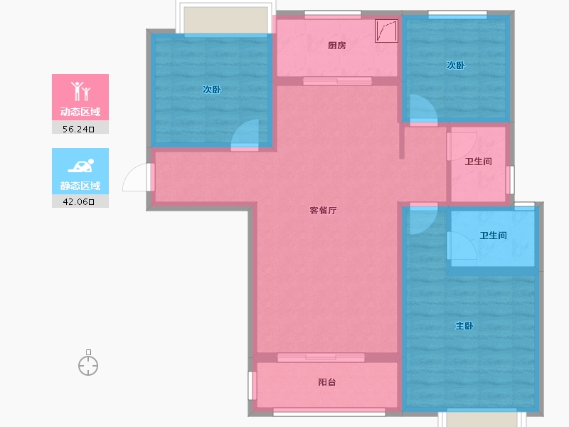 陕西省-宝鸡市-育才壹號公园-92.50-户型库-动静分区