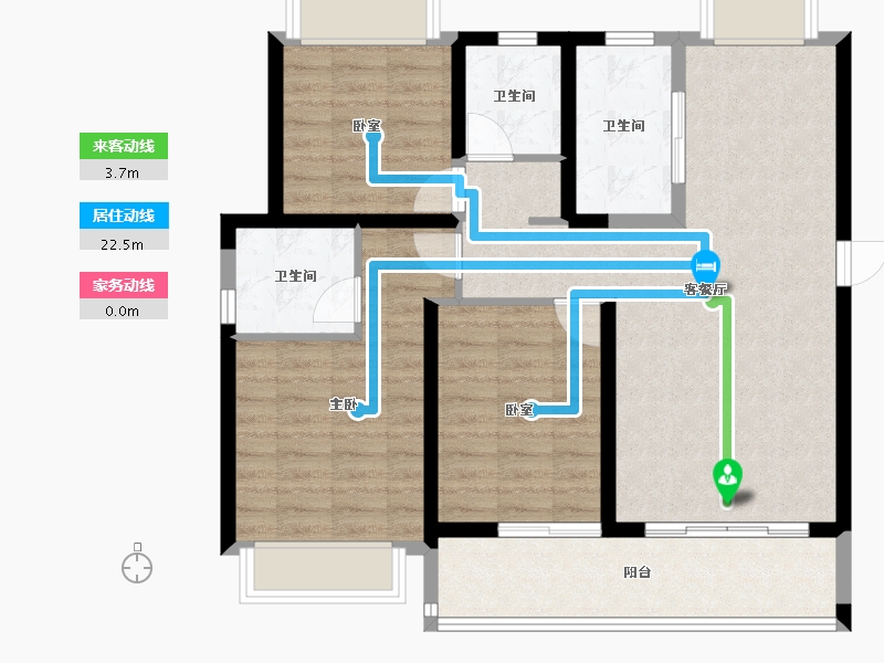 福建省-漳州市-永鸿御溪谷-90.36-户型库-动静线