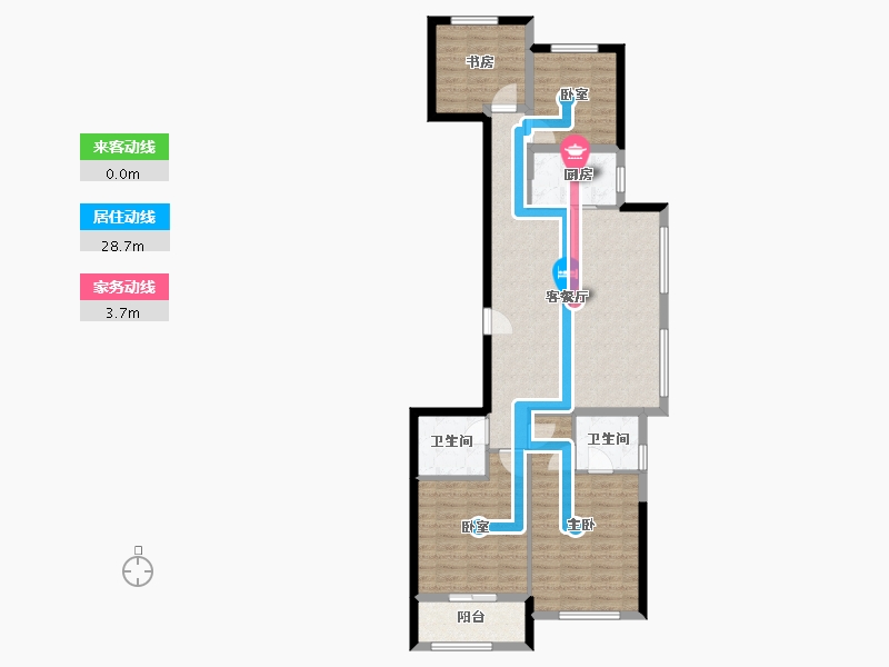 浙江省-嘉兴市-龙湖卓越紫宸-98.59-户型库-动静线