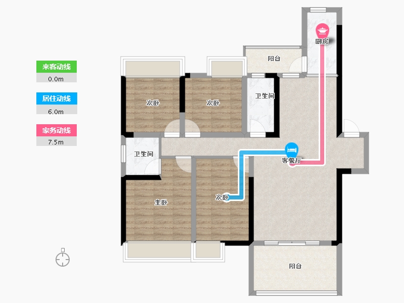 湖南省-常德市-五洲東岸-102.25-户型库-动静线