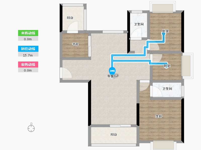 安徽省-六安市-恒大珺庭-102.40-户型库-动静线