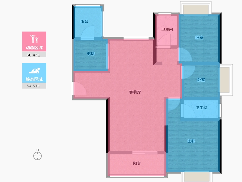 安徽省-六安市-恒大珺庭-102.40-户型库-动静分区