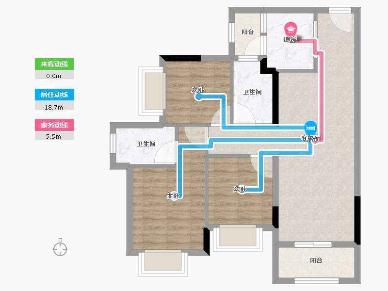 广东省-东莞市-龙光玖龙玺-71.06-户型库-动静线