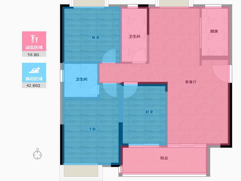 江西省-吉安市-金田·时代城-90.40-户型库-动静分区