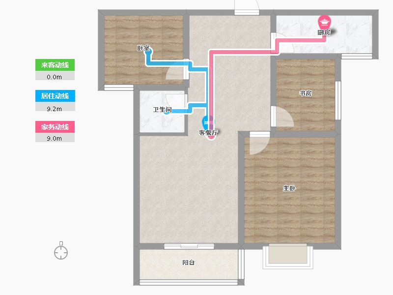 河南省-洛阳市-路通花园-87.20-户型库-动静线