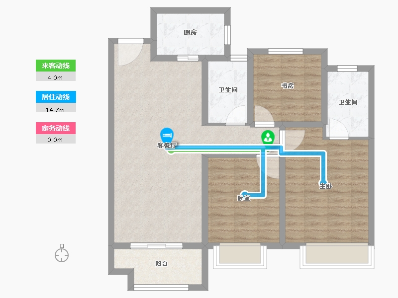 山东省-德州市-东城壹号院-87.20-户型库-动静线