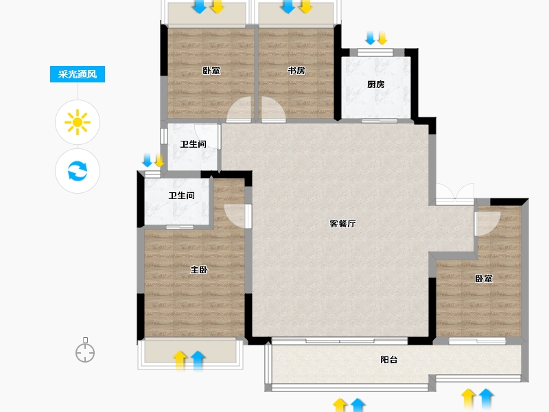 四川省-成都市-中旅千川阅-112.80-户型库-采光通风