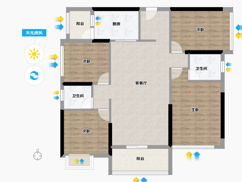 广西壮族自治区-梧州市-汇洋中央公园-106.31-户型库-采光通风