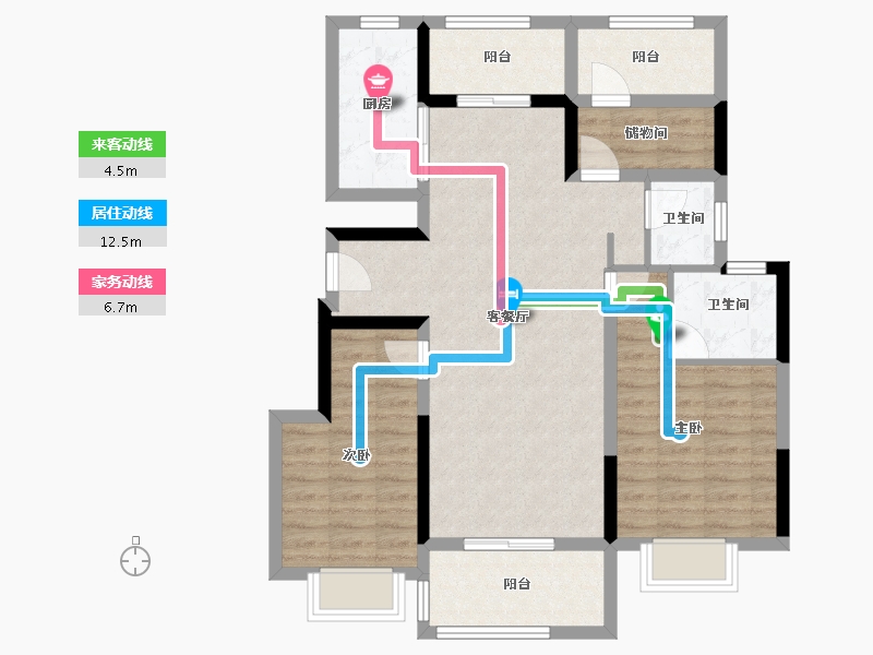 四川省-绵阳市-中梁壹号院-95.00-户型库-动静线