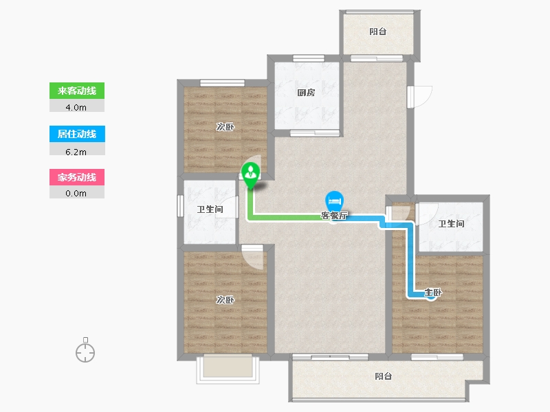 山西省-太原市-天禄堂▪红禧台-105.67-户型库-动静线