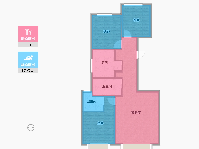 北京-北京市-中铁兴创·逸境-76.00-户型库-动静分区