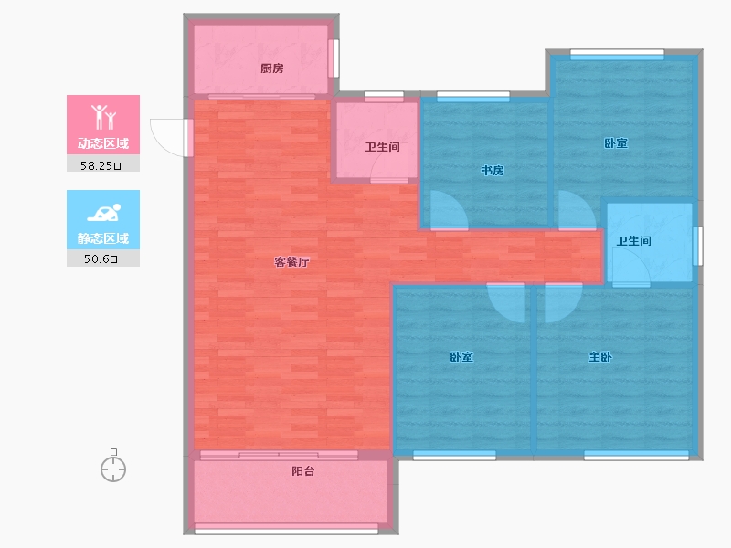 安徽省-宿州市-翰林苑·尚苑-100.00-户型库-动静分区