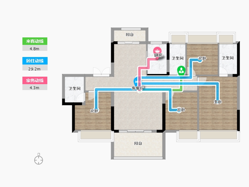 湖南省-常德市-五洲東岸-116.12-户型库-动静线