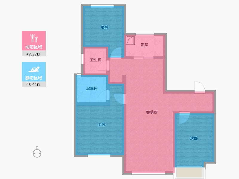 河北省-唐山市-华彩二期-90.00-户型库-动静分区