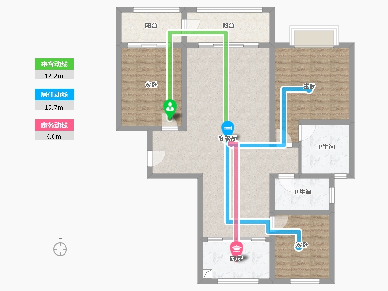 山东省-滨州市-学府帝景-107.22-户型库-动静线