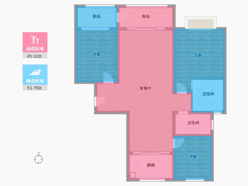 山东省-滨州市-学府帝景-107.22-户型库-动静分区