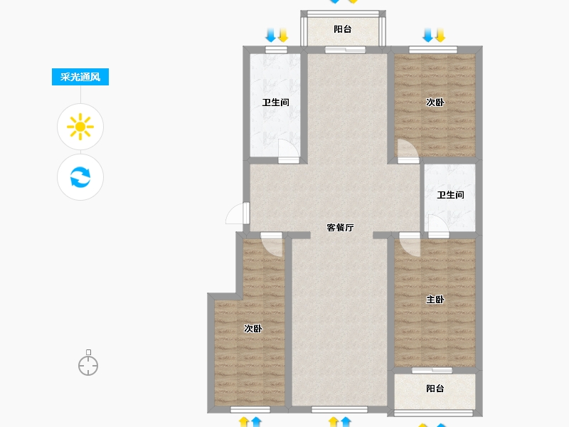 河北省-保定市-鑫瑞佳园-112.00-户型库-采光通风