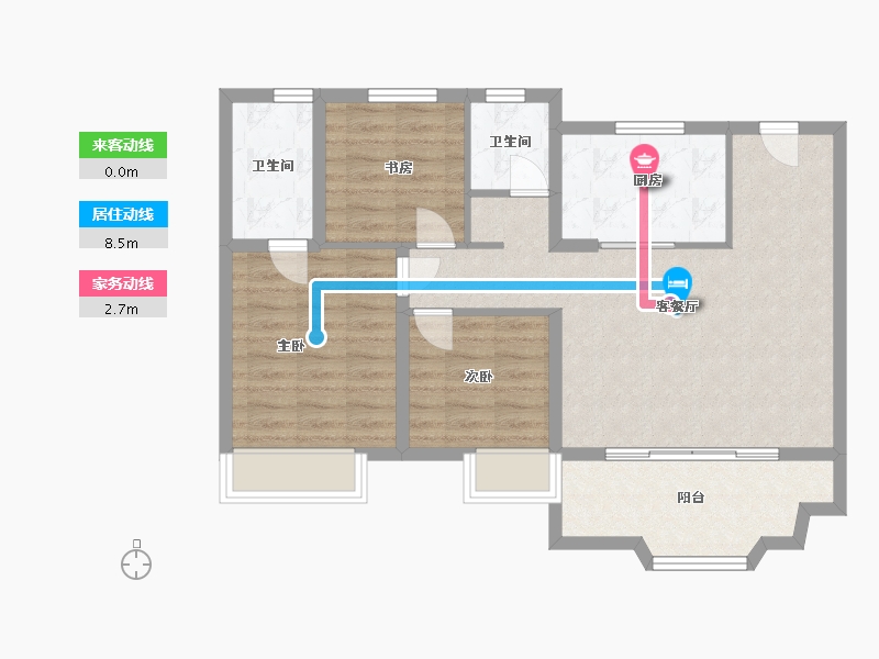 浙江省-嘉兴市-东樾名庭-80.00-户型库-动静线